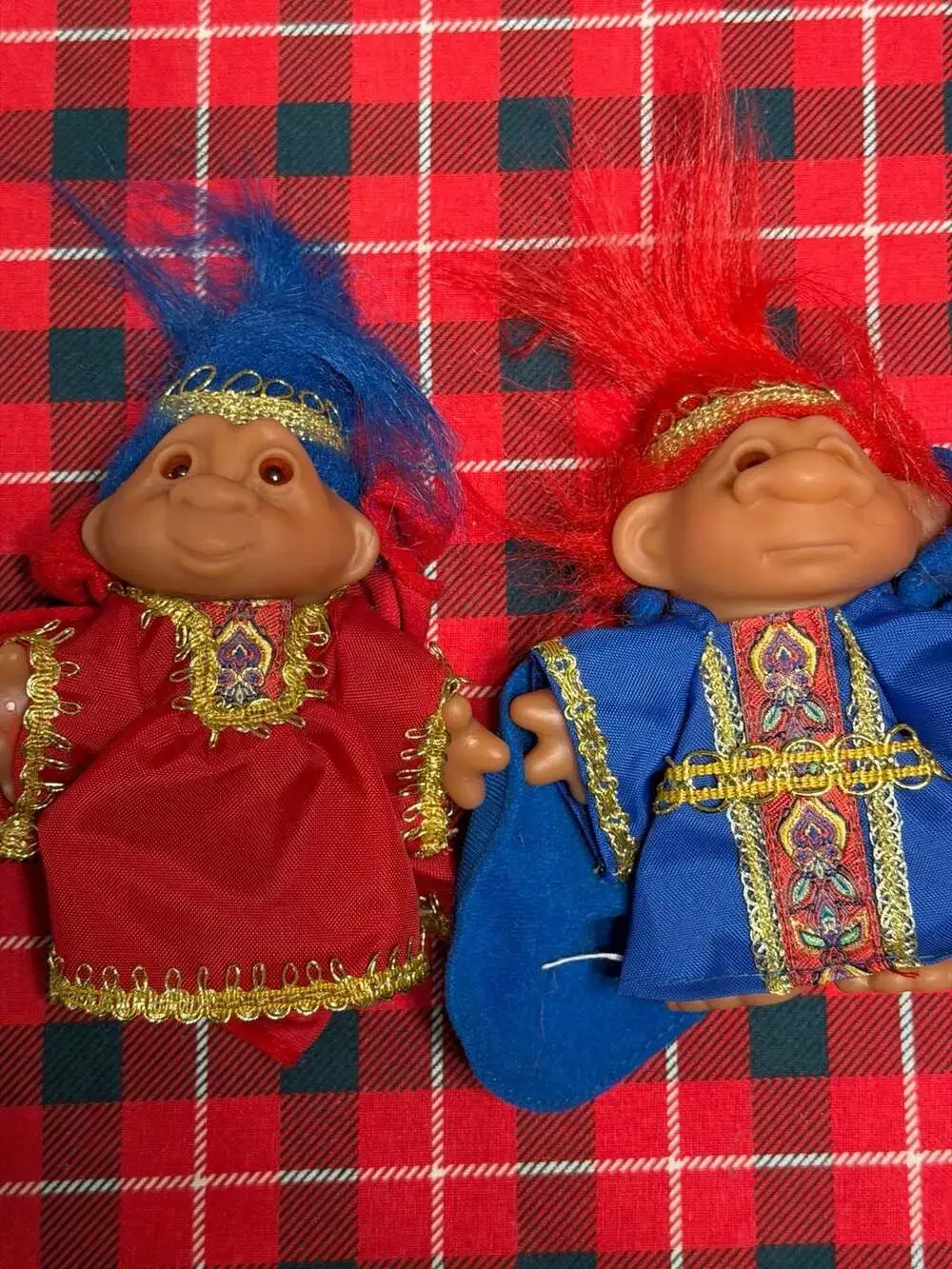 Vintage Troll Doll Collection Set of 5 Including Christmas Caroler and Wizard